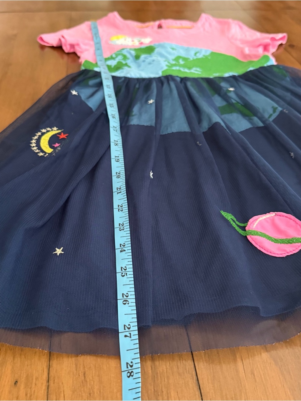 Mini Boden (7|8y) Space Earth Tulle Dress - Picture 3 of 10